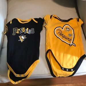 Pittsburg Penguin baby girl onesies